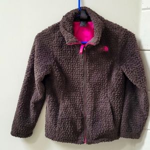 The North Face gray/pink girl's fleece jacket.
